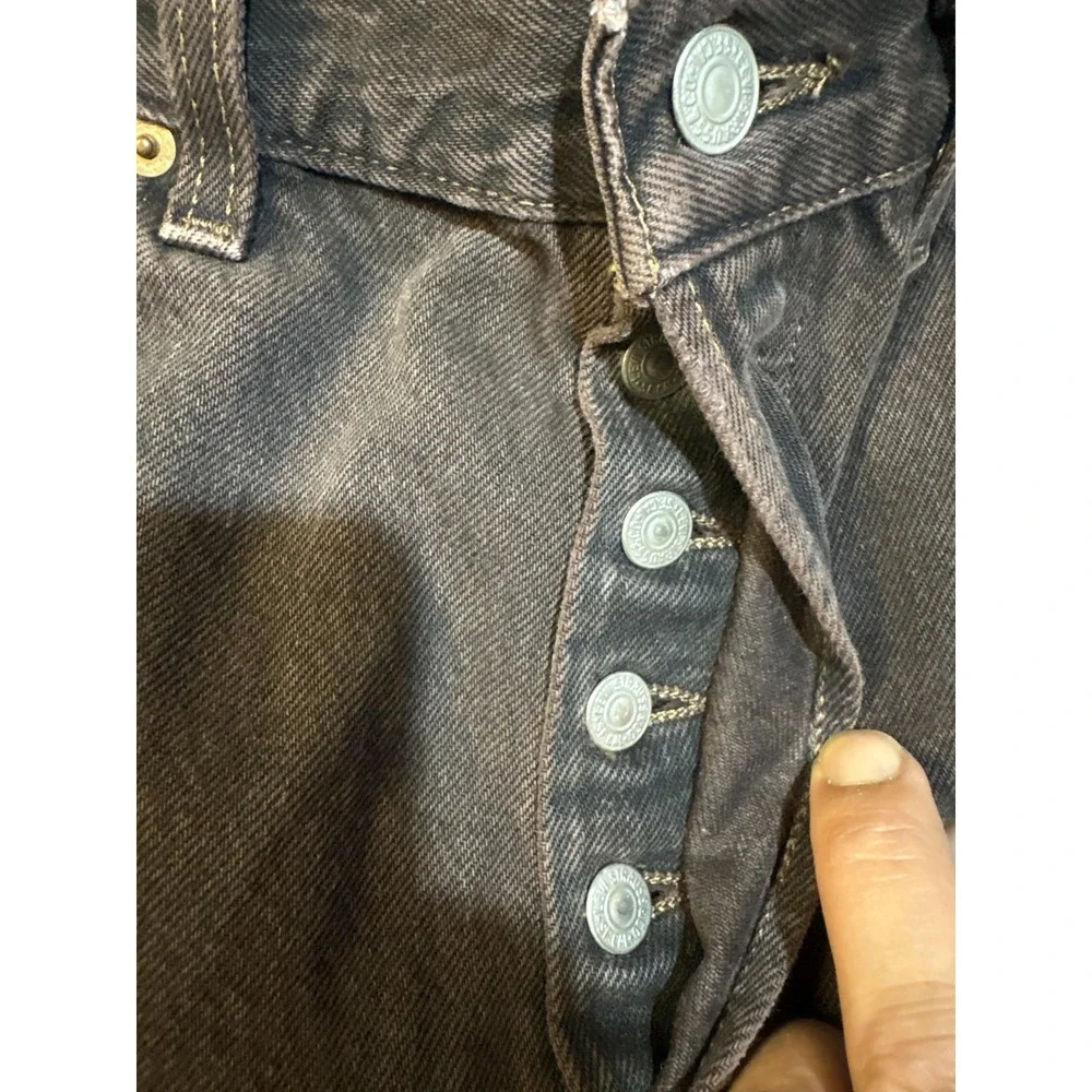 VTG Levis 501 Jeans Mens 30x30 Brown Denim Straight Leg Made USA Button Fly 90s - Picture 7 of 12